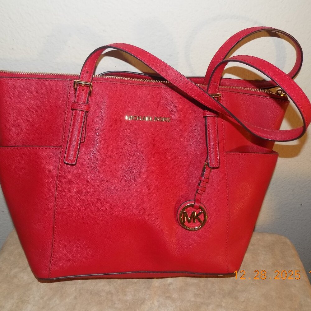 Michael Kors Large Leather Eye Catching Red Bag